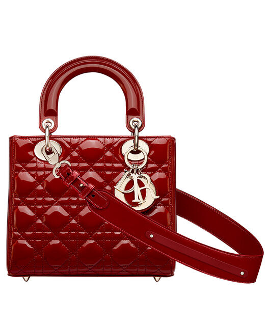 Christian Dior Small Lady Dior Handbag Red